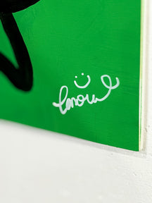 Close-up of the white TAROUT signature on the green lower-right corner of YOU ARE UNFOLDING, TAROART by TAROUT 00028