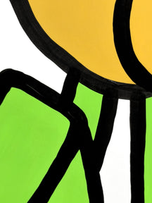 Close-up of yellow and green tulip shapes in WELCOME, TAROART by TAROUT 00054