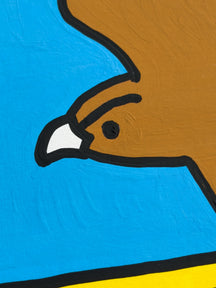 Close-up of the brown kite against blue in NUSHI