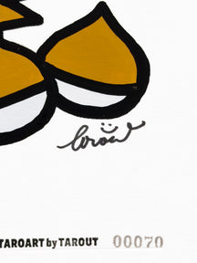 Close-up of a chestnut and the TAROUT signature in CHESTNUT & LUNNY, TAROART by TAROUT 00070