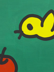 Close-up of the yellow bird on a green painted background in ONE FOR YOU, TAROART by TAROUT 00073
