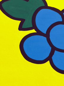 Close-up of the blue grapes and green leaf in AUTUMN GATHERING, TAROART by TAROUT 00075
